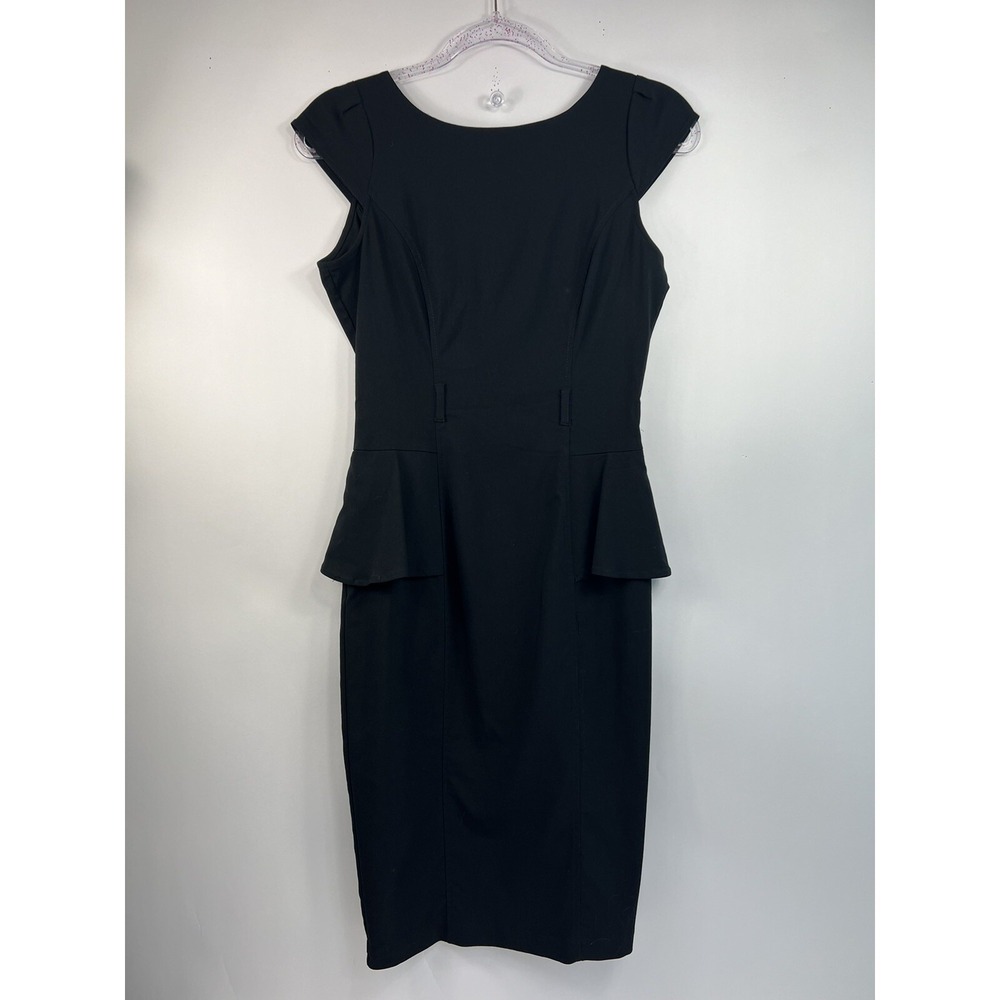 Xoxo Little Black Dress Women's Sz 3/4 Black Cap Sleeves Back Zip Fitted Vent